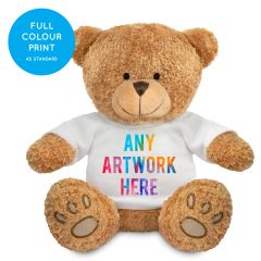 Promotional Edward I Brown Teddy Bear 22cm - Printed Soft Toys - Extra Large Soft Toy - Full Colour Print as standard